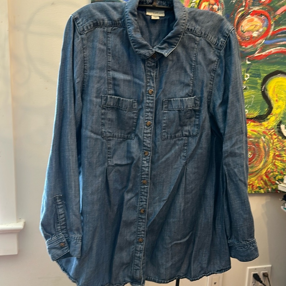 J Jill Denim Chambray button down top in MP